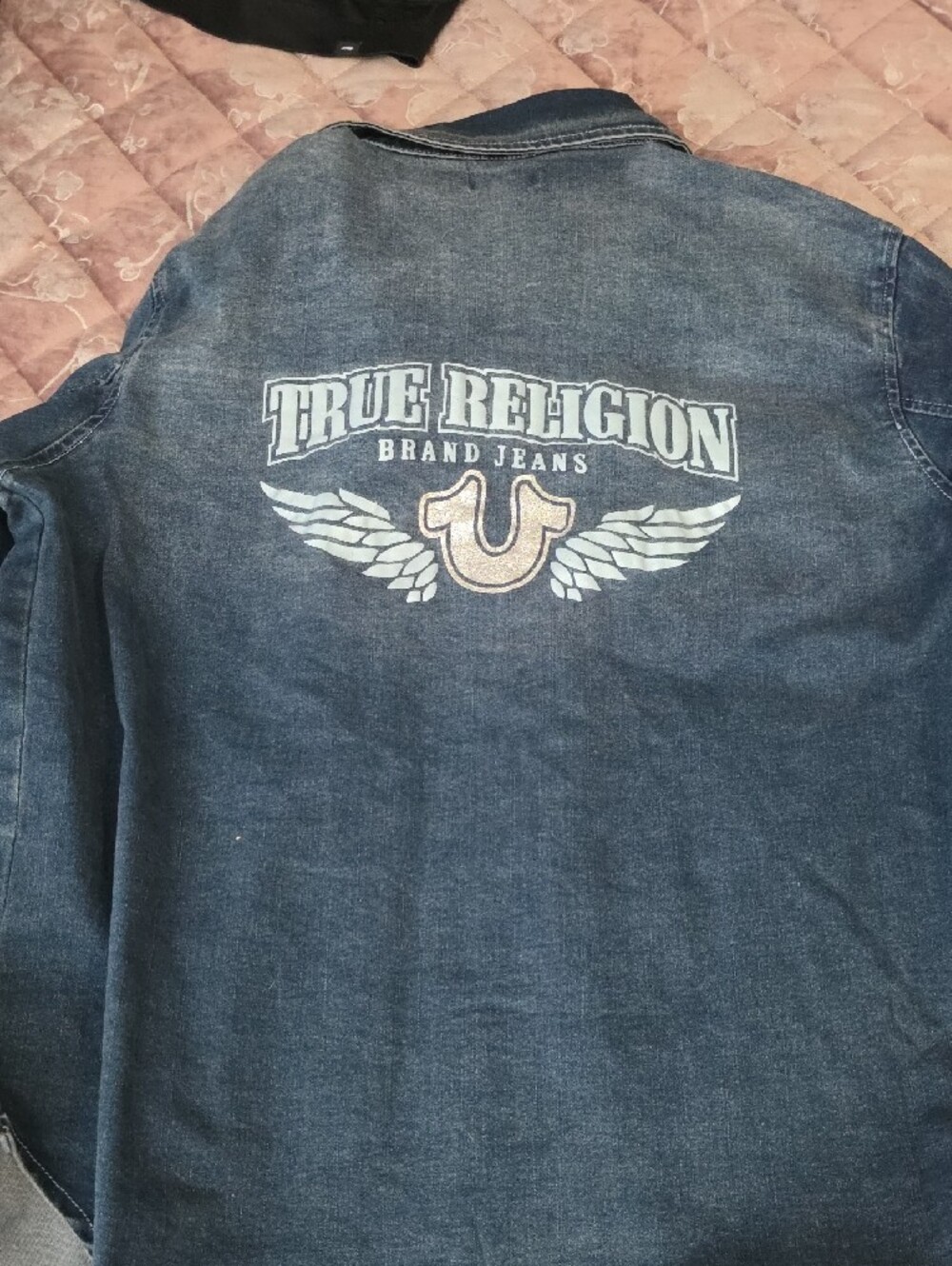 True Religion Men's Medium Blue Denim Shirt Jacket - Picture 3 of 3